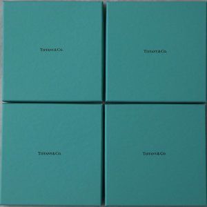 4 Tiffany & Co Blue Gift Boxes + Ribbon Empty Lot